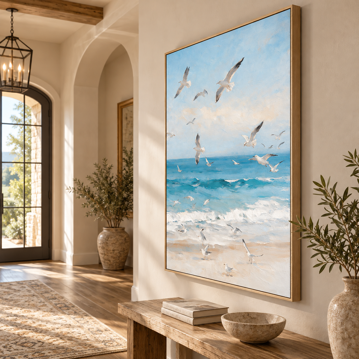 ARBYNART Impressionist Art | Gulls Rising from the Sand