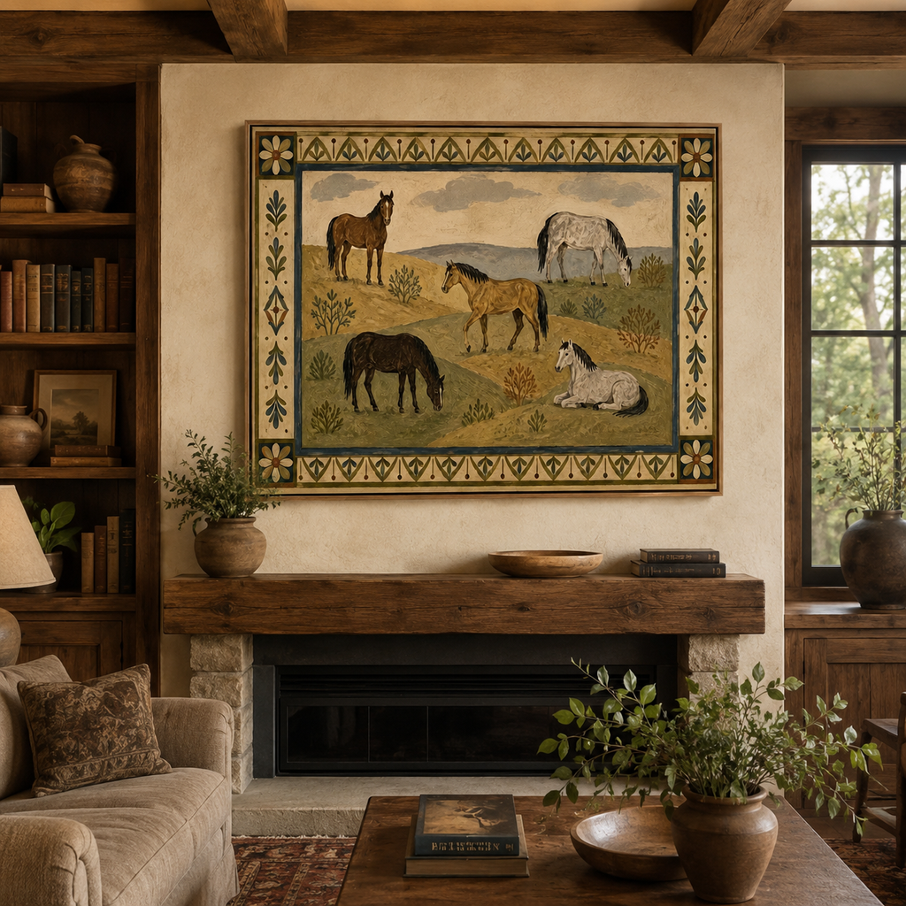 ARBYNART Vintage Americana Art | Hilltop Horses