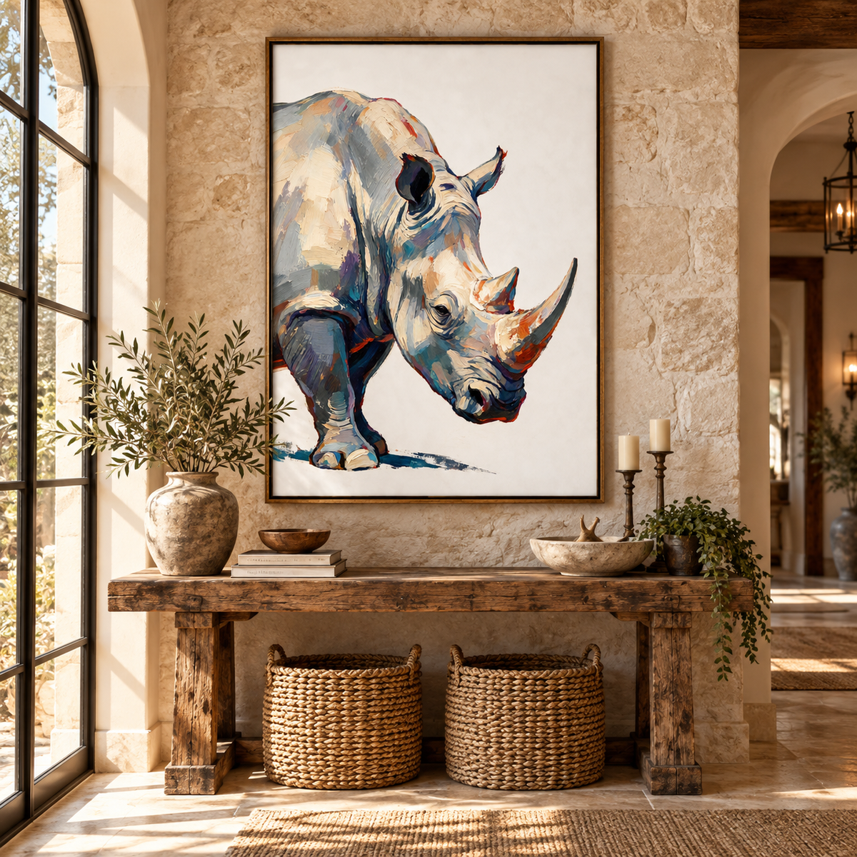 ARBYNART Impressionist Art | Rhino Lowering Its Head
