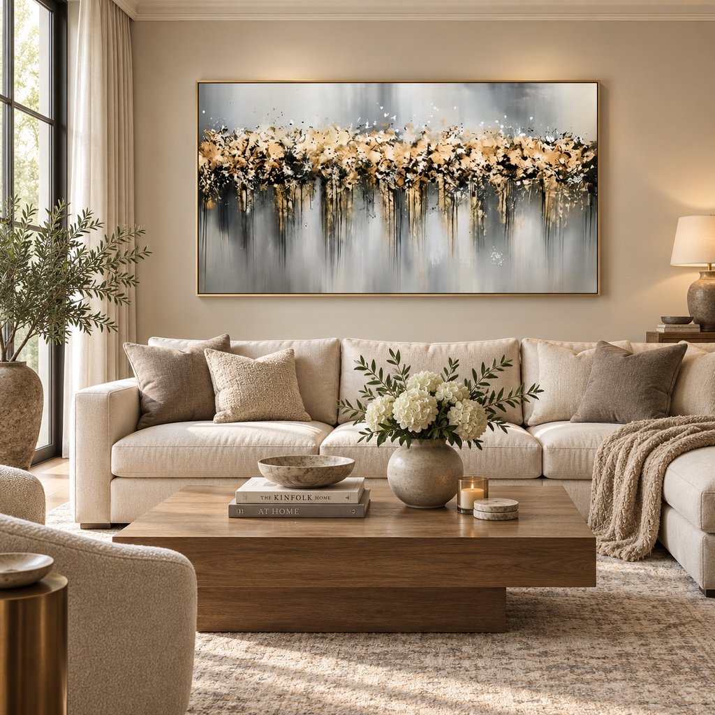 ARBYNART Contemporary Luxe Art | Ivory Drift Horizon