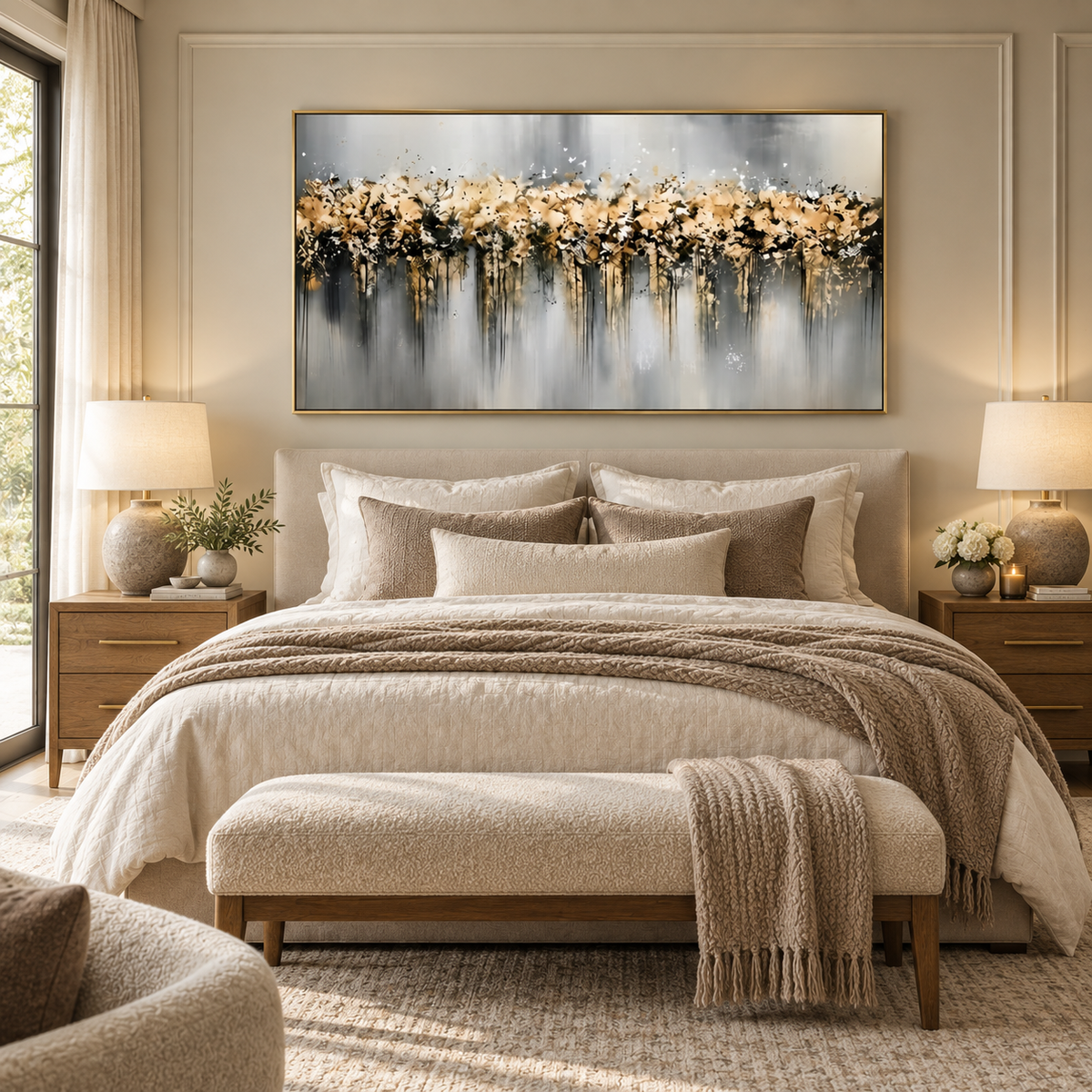 ARBYNART Contemporary Luxe Art | Ivory Drift Horizon