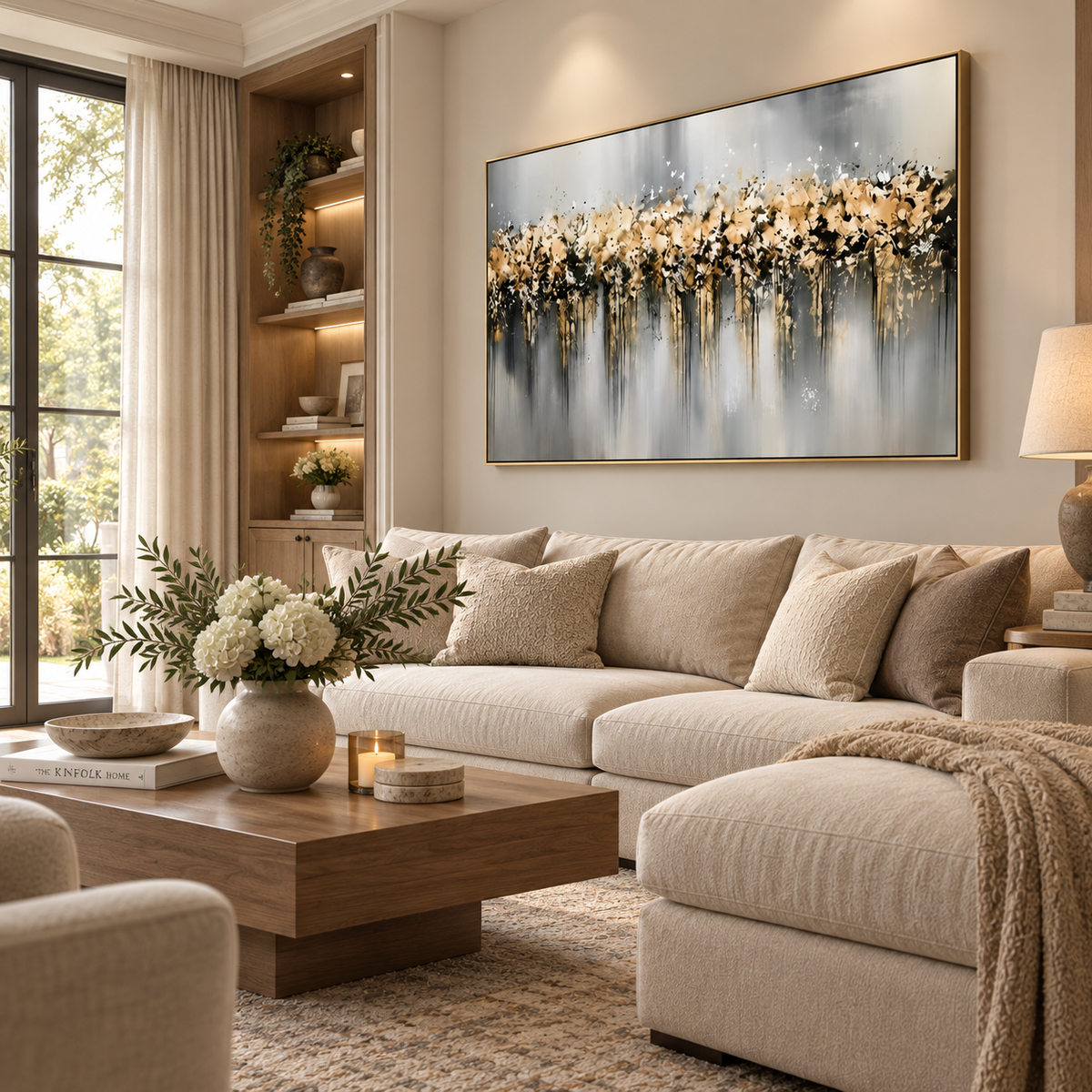 ARBYNART Contemporary Luxe Art | Ivory Drift Horizon