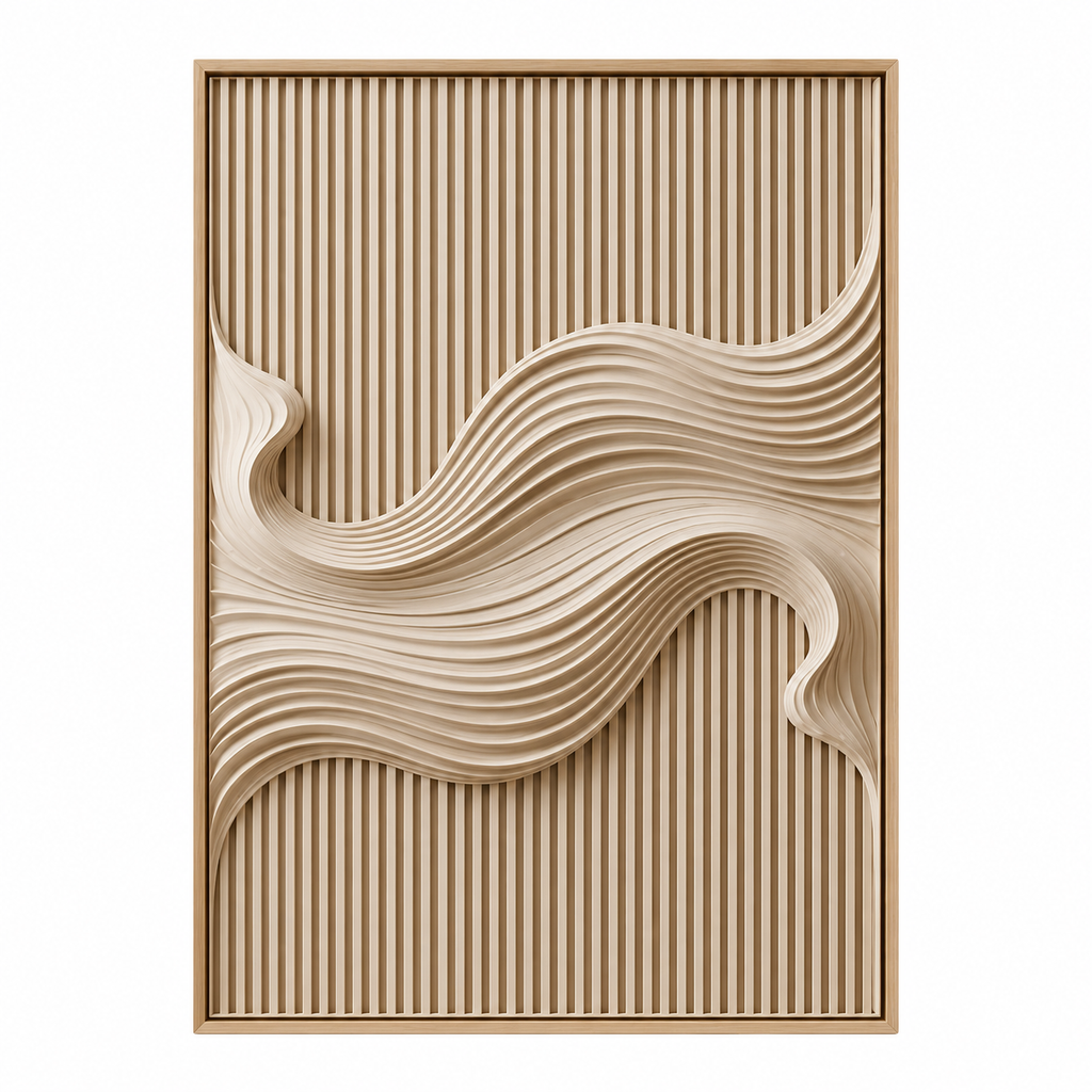 ARBYNART 3D Textured Art | Ivory Drift Line