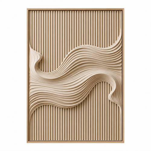 ARBYNART 3D Textured Art | Ivory Drift Line
