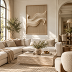 ARBYNART 3D Textured Art | Ivory Drift Line