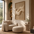 ARBYNART 3D Textured Art | Ivory Drift Line