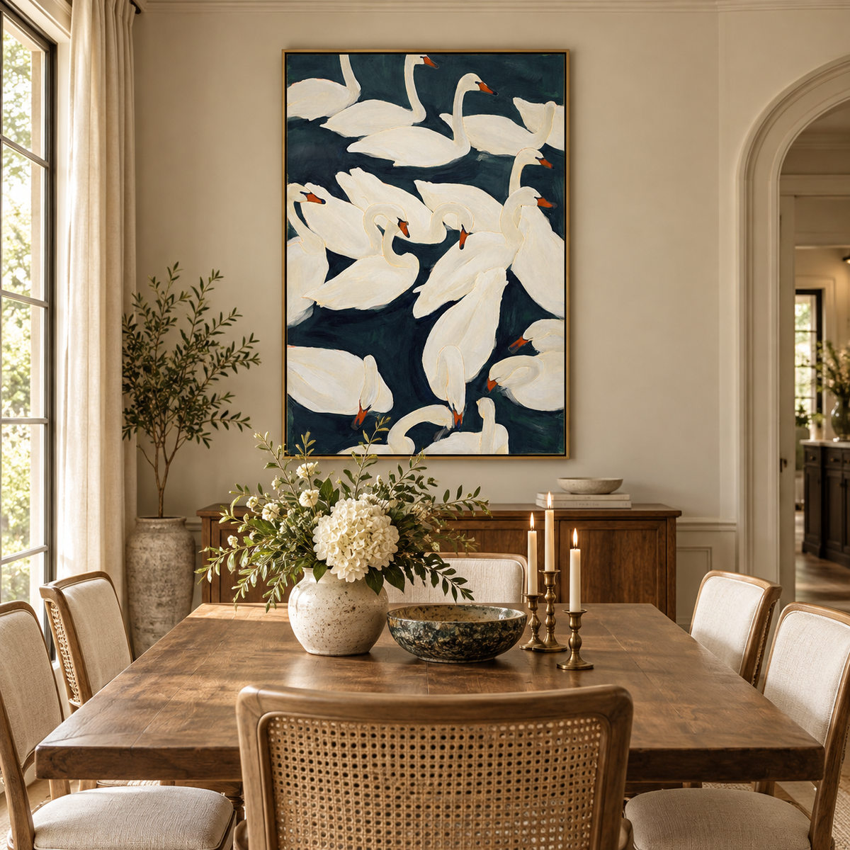 ARBYNART Abstract Art | Ivory Grace on Midnight Waters