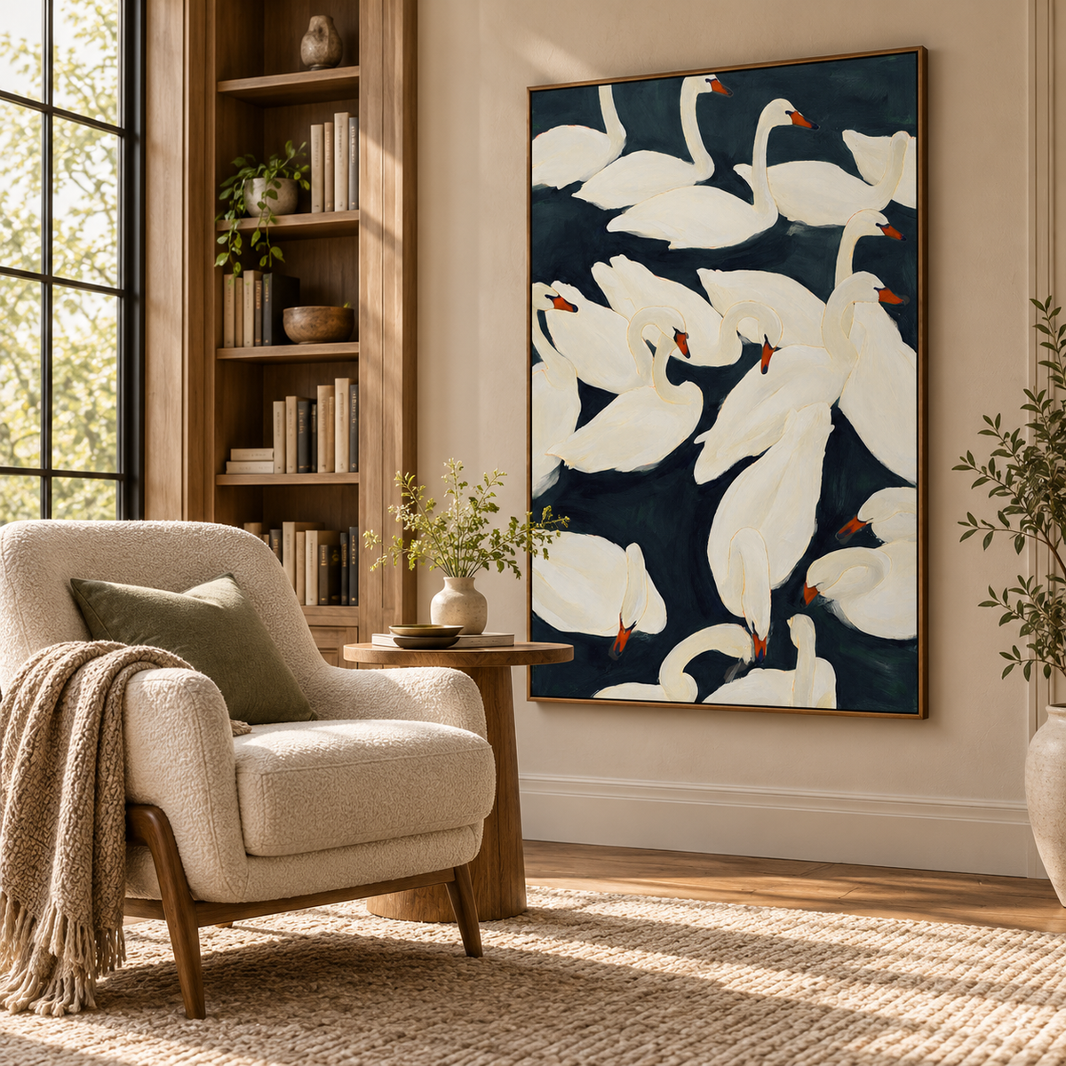 ARBYNART Abstract Art | Ivory Grace on Midnight Waters