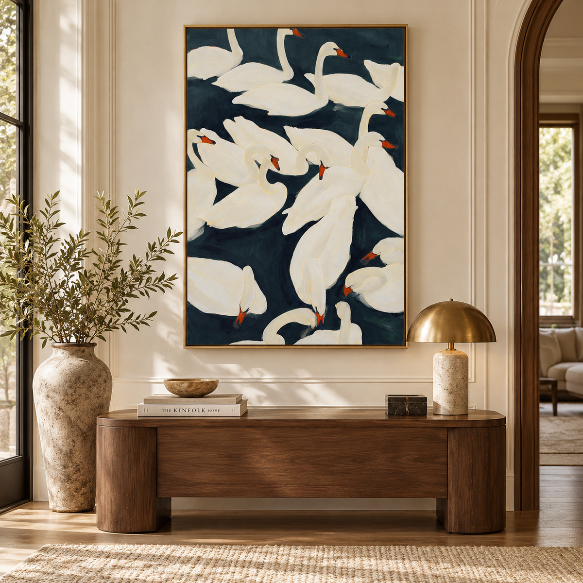 ARBYNART Abstract Art | Ivory Grace on Midnight Waters