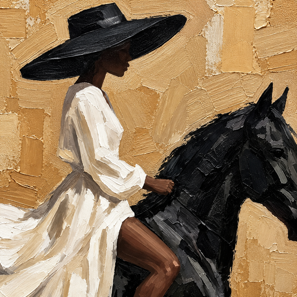 ARBYNART Vintage Americana Art | Ivory Reins Drift