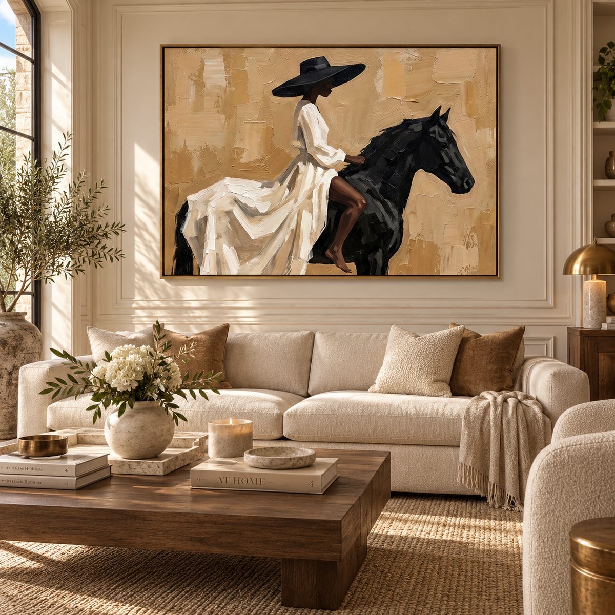 ARBYNART Vintage Americana Art | Ivory Reins Drift