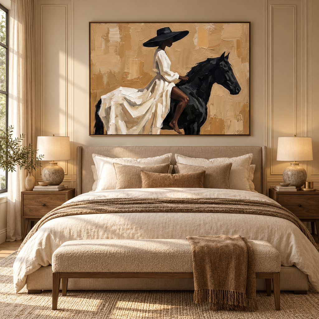 ARBYNART Vintage Americana Art | Ivory Reins Drift