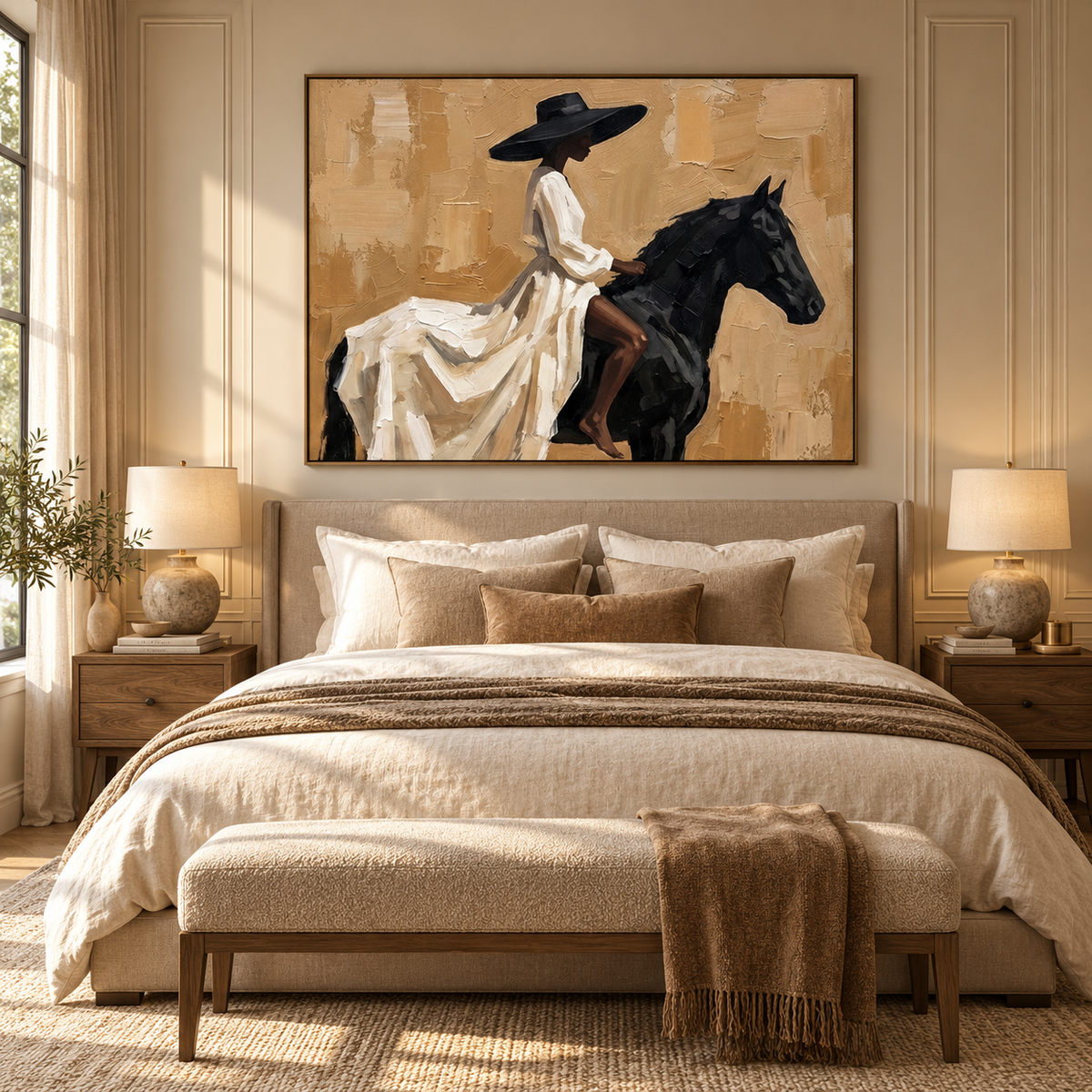 ARBYNART Vintage Americana Art | Ivory Reins Drift