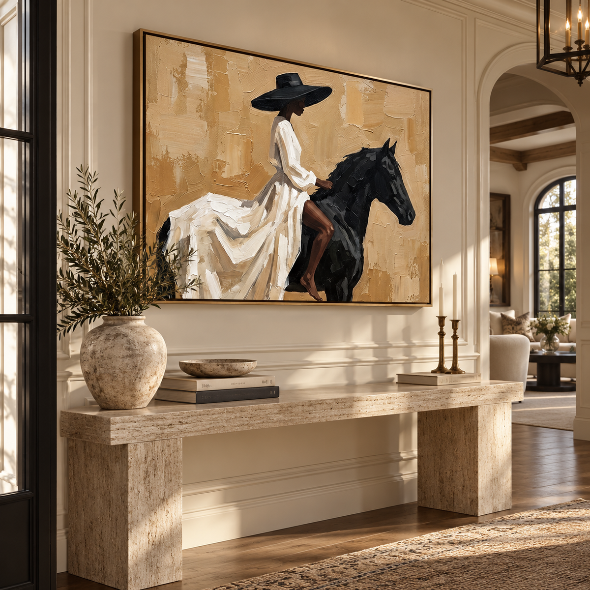 ARBYNART Vintage Americana Art | Ivory Reins Drift