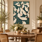 ARBYNART Abstract Art | Ivory Swans in Emerald Waters