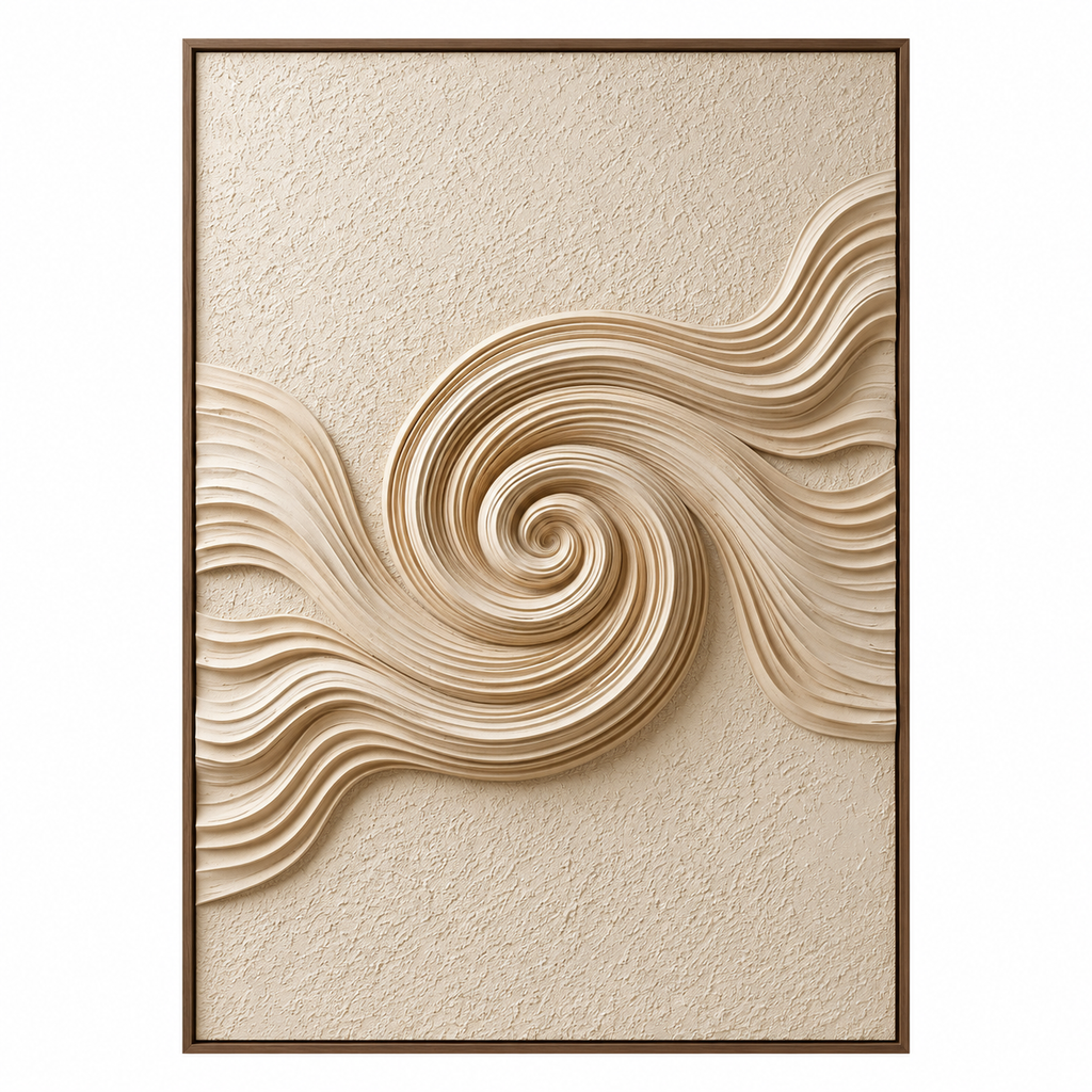 ARBYNART 3D Textured Art | Ivory Tide Spiral