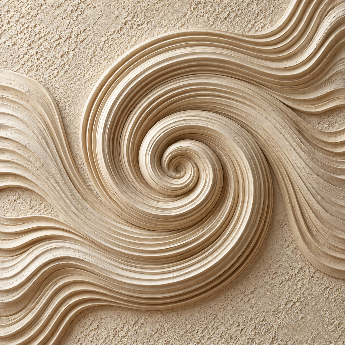 ARBYNART 3D Textured Art | Ivory Tide Spiral