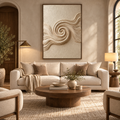 ARBYNART 3D Textured Art | Ivory Tide Spiral
