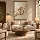 ARBYNART 3D Textured Art | Ivory Tide Spiral
