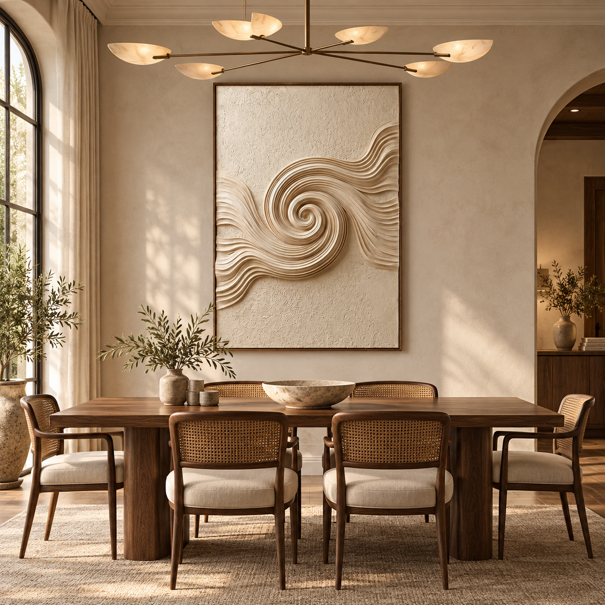 ARBYNART 3D Textured Art | Ivory Tide Spiral
