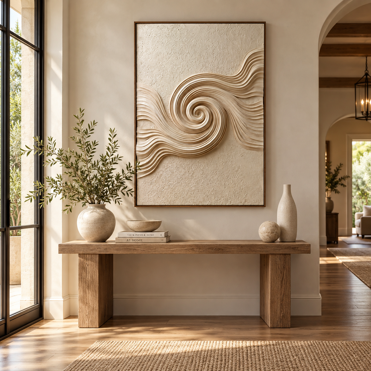 ARBYNART 3D Textured Art | Ivory Tide Spiral