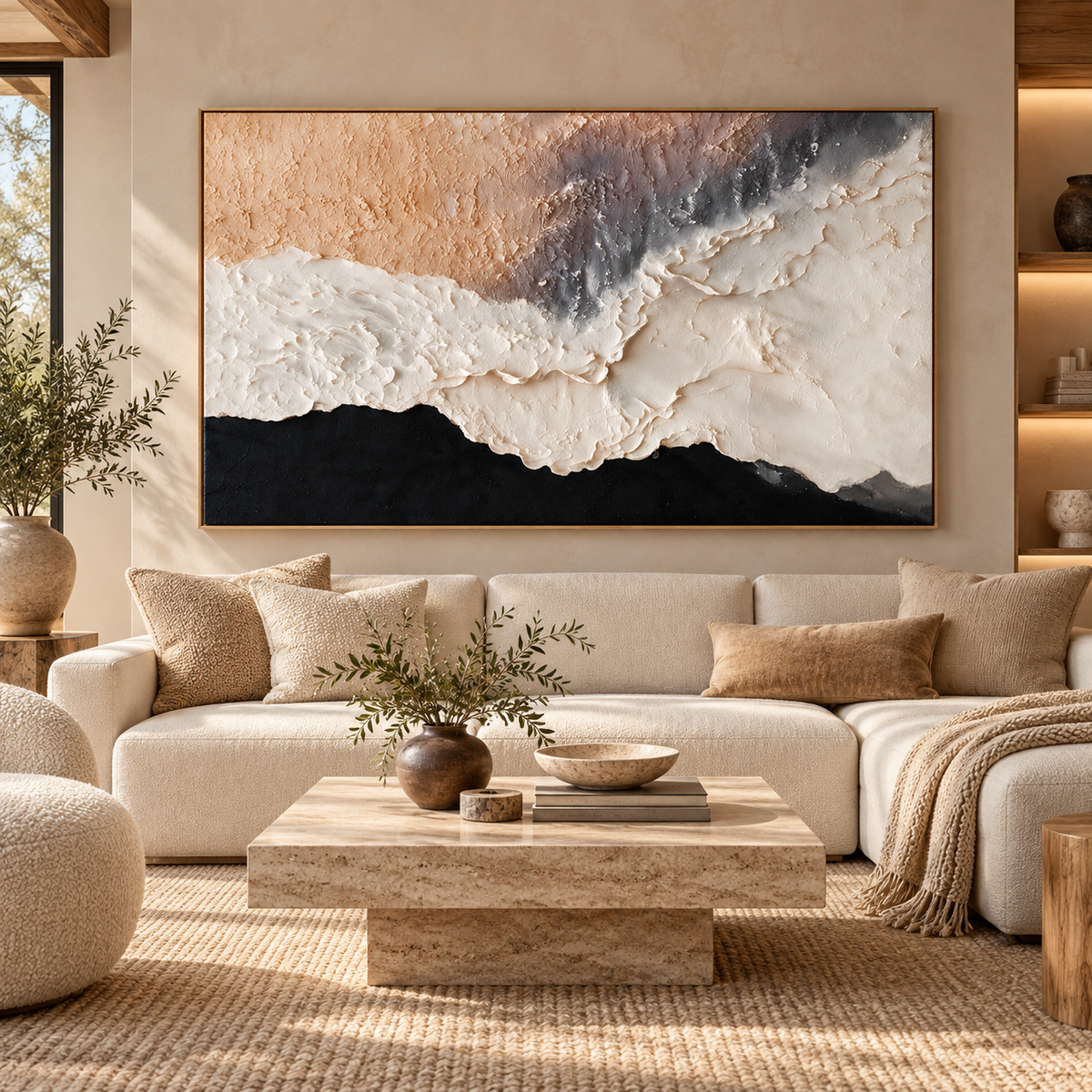 ARBYNART Abstract Art | Ivory Tides of the Shadow Coast