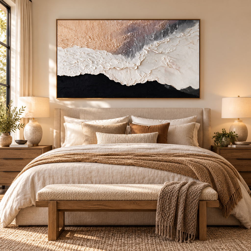 ARBYNART Abstract Art | Ivory Tides of the Shadow Coast