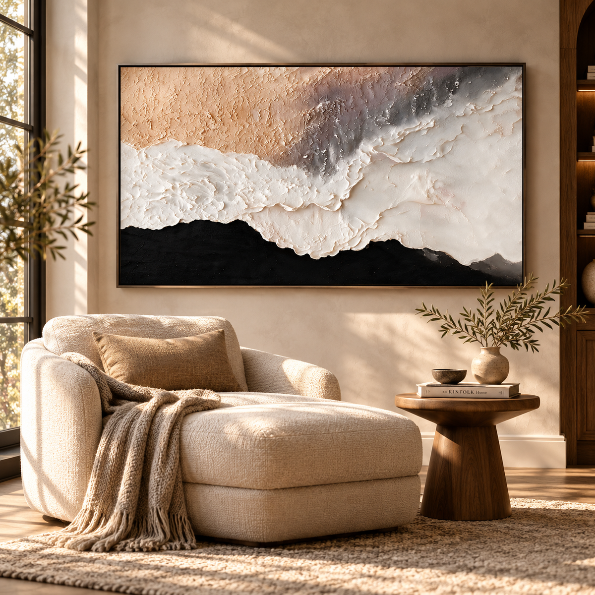 ARBYNART Abstract Art | Ivory Tides of the Shadow Coast