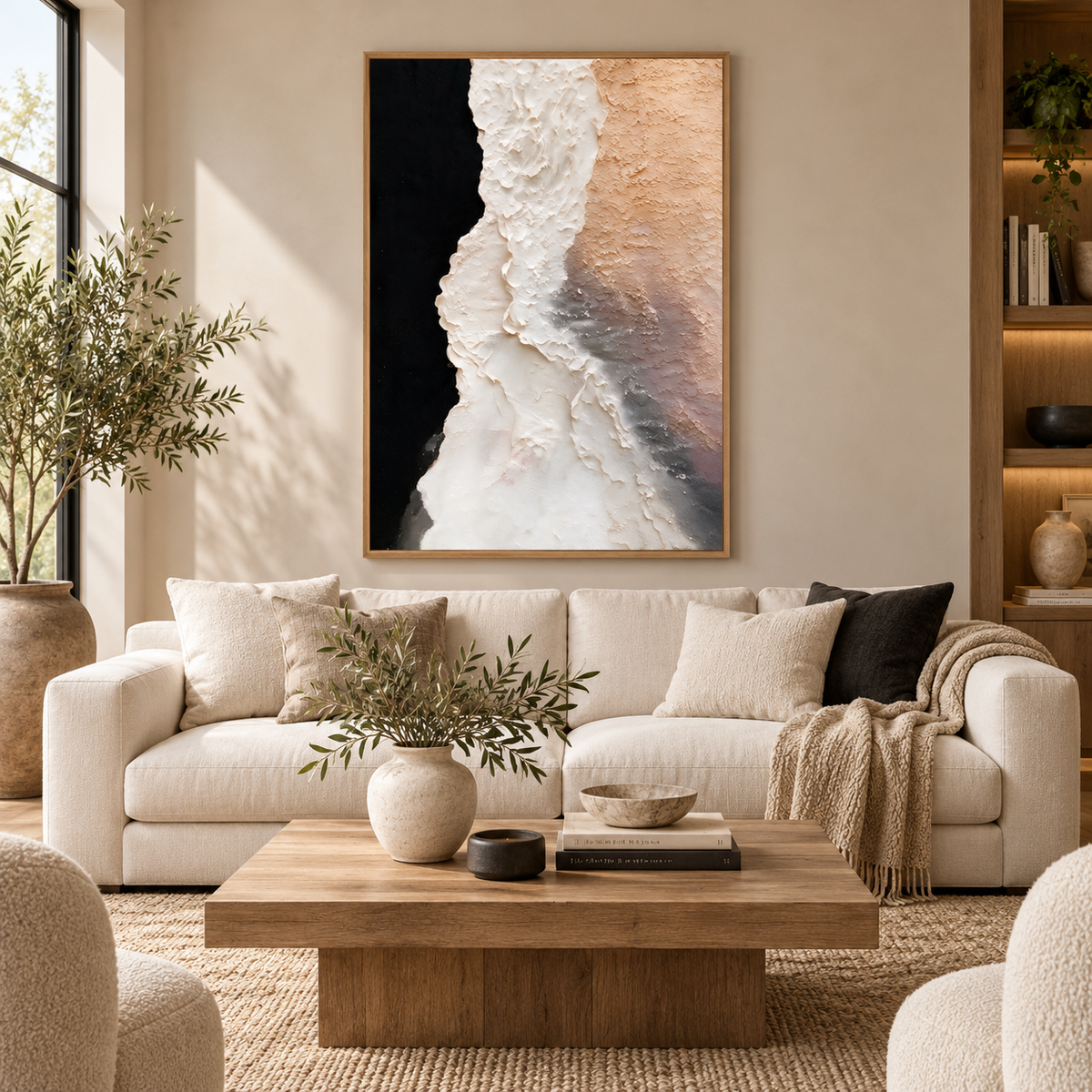ARBYNART Abstract Art | Ivory Tides on Obsidian Shores