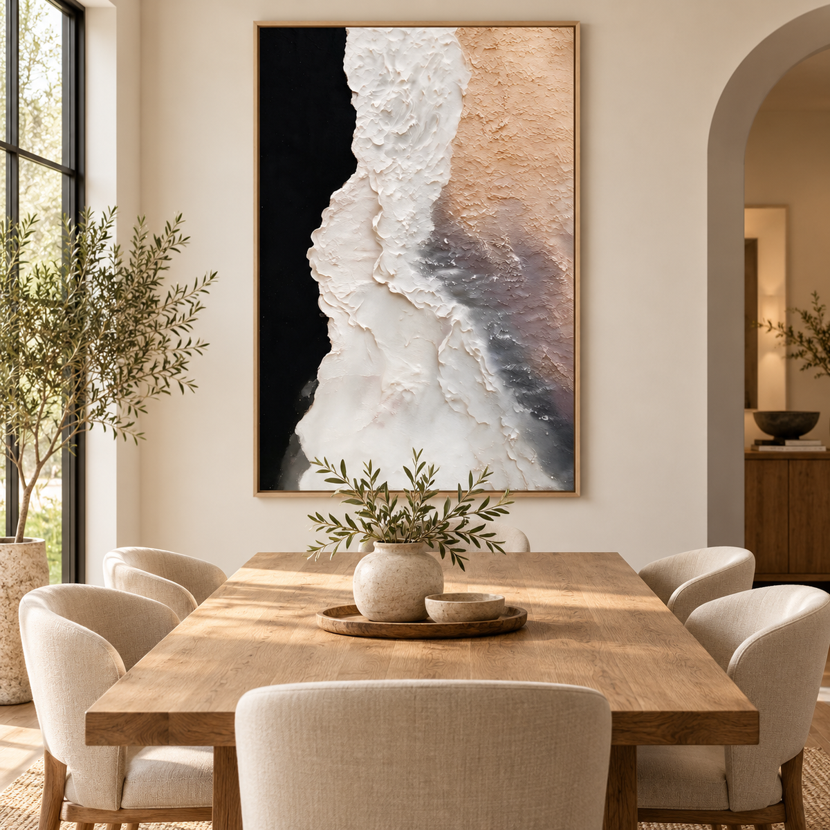 ARBYNART Abstract Art | Ivory Tides on Obsidian Shores