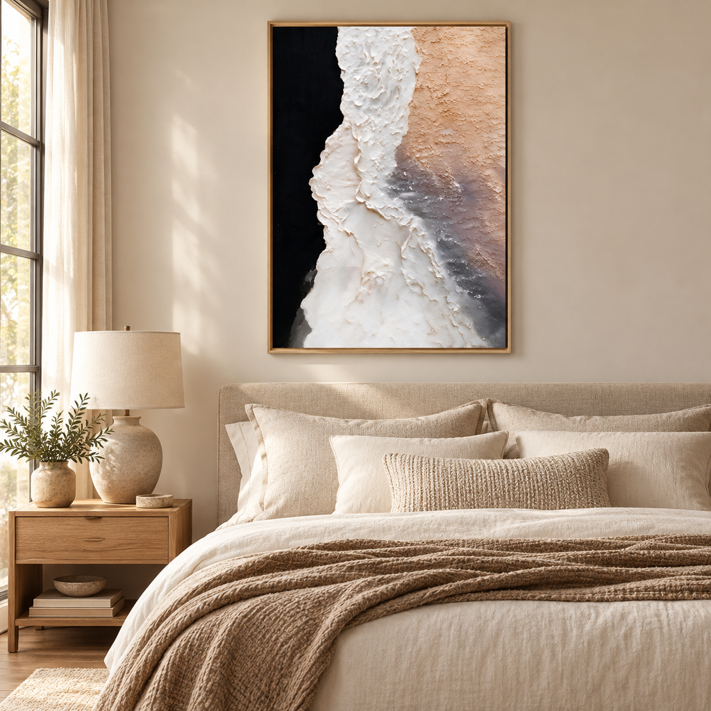 ARBYNART Abstract Art | Ivory Tides on Obsidian Shores