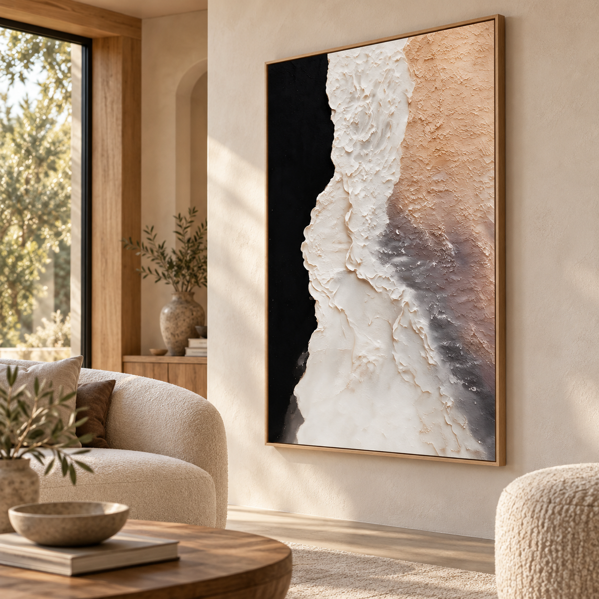 ARBYNART Abstract Art | Ivory Tides on Obsidian Shores