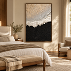 ARBYNART Abstract Art | Ivory Waves on Midnight Sands