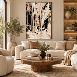 ARBYNART Abstract Art | Ivory Whispers of the Midnight Palms