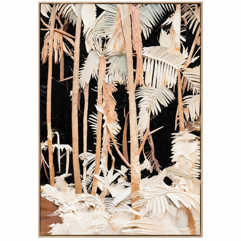 ARBYNART Abstract Art | Ivory Whispers of the Midnight Palms