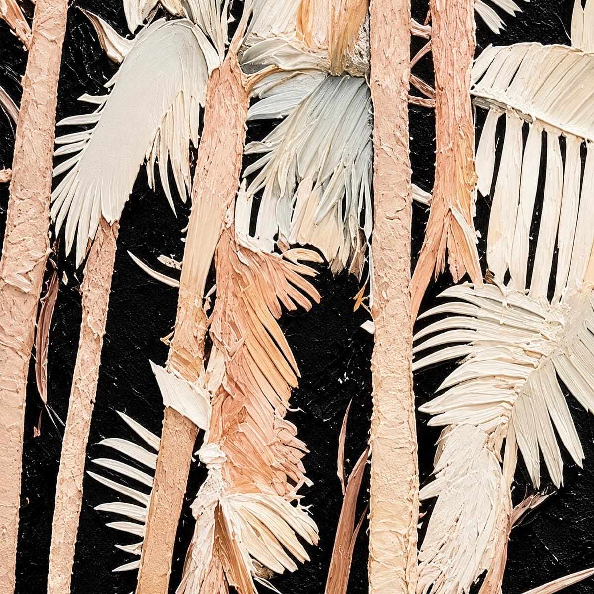 ARBYNART Abstract Art | Ivory Whispers of the Midnight Palms