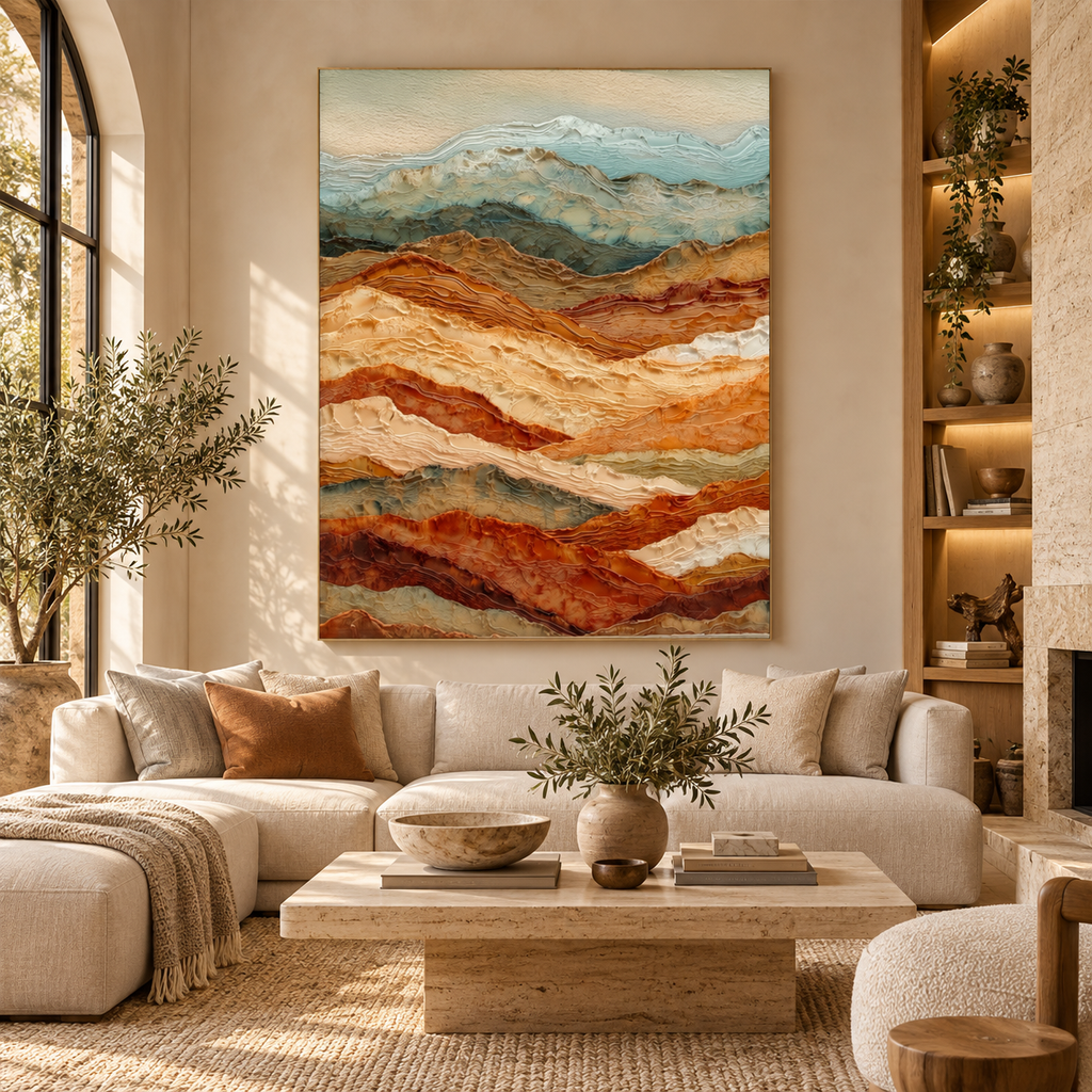 ARBYNART 3D Textured Art | Layered Mountain Relief