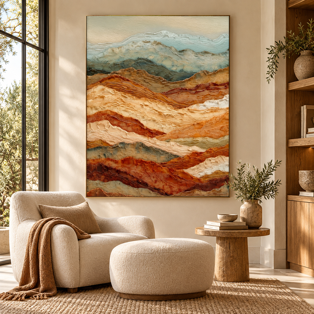 ARBYNART 3D Textured Art | Layered Mountain Relief