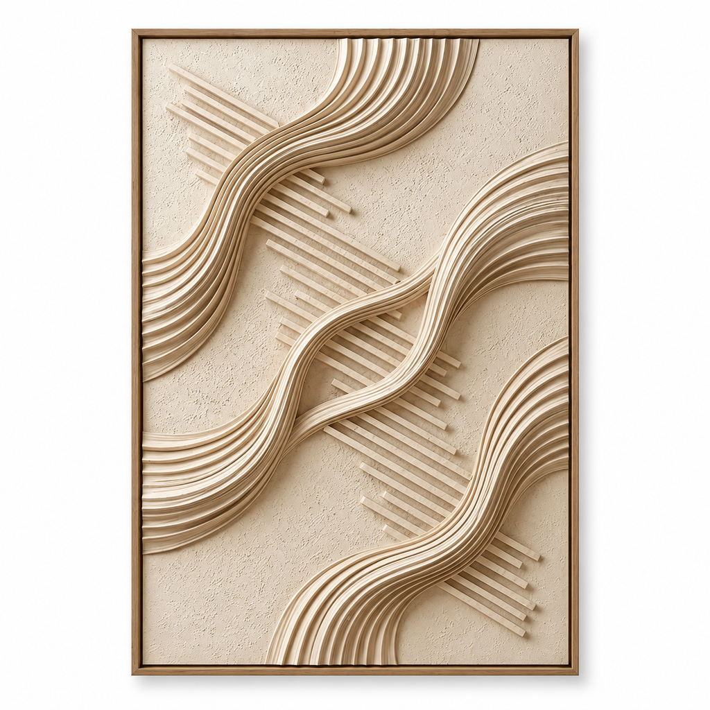 ARBYNART 3D Textured Art | Linear Wave Passage