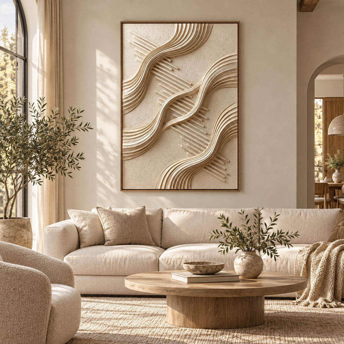 ARBYNART 3D Textured Art | Linear Wave Passage