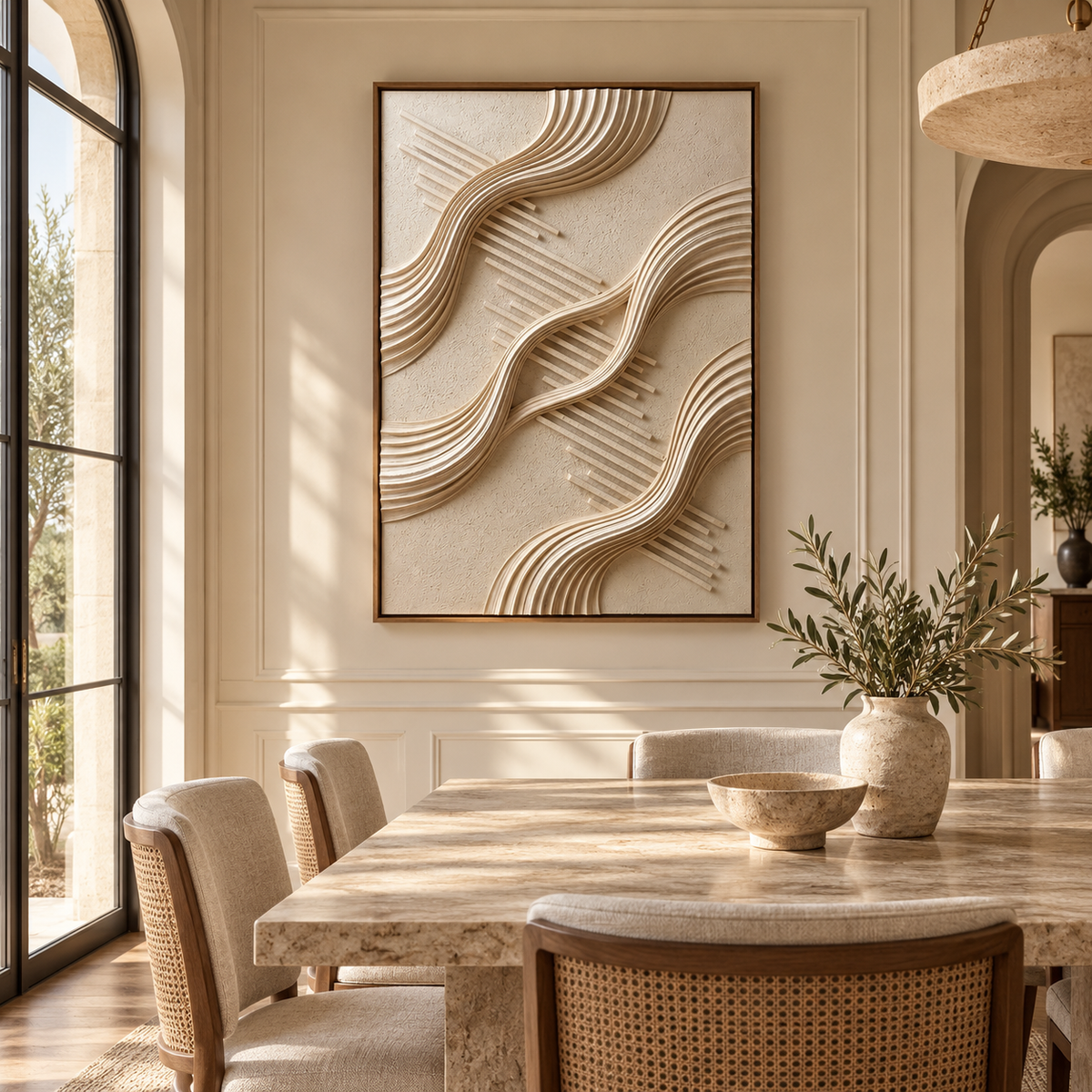 ARBYNART 3D Textured Art | Linear Wave Passage