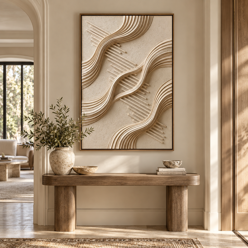 ARBYNART 3D Textured Art | Linear Wave Passage