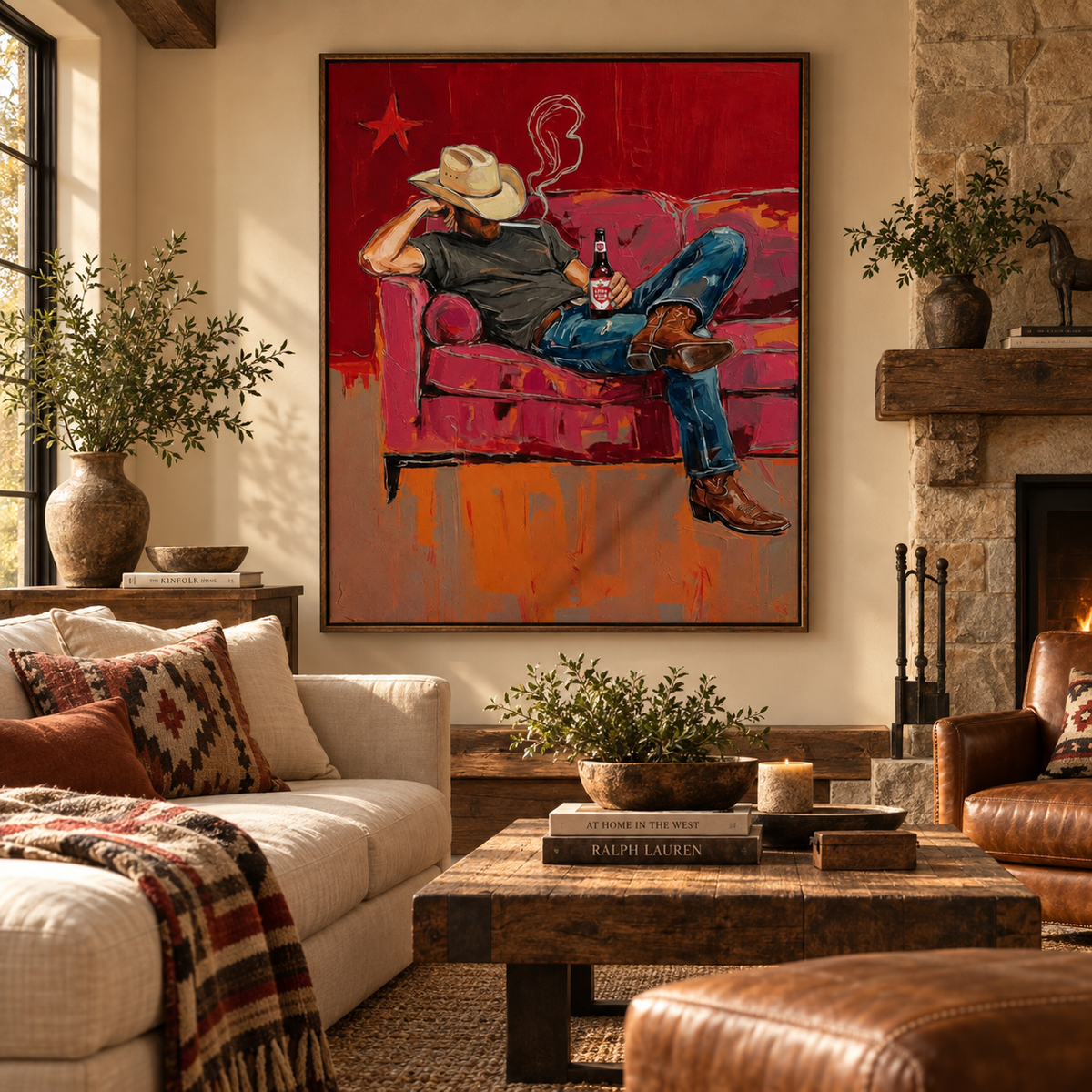 ARBYNART POP Art | Lone Beer on the Couch