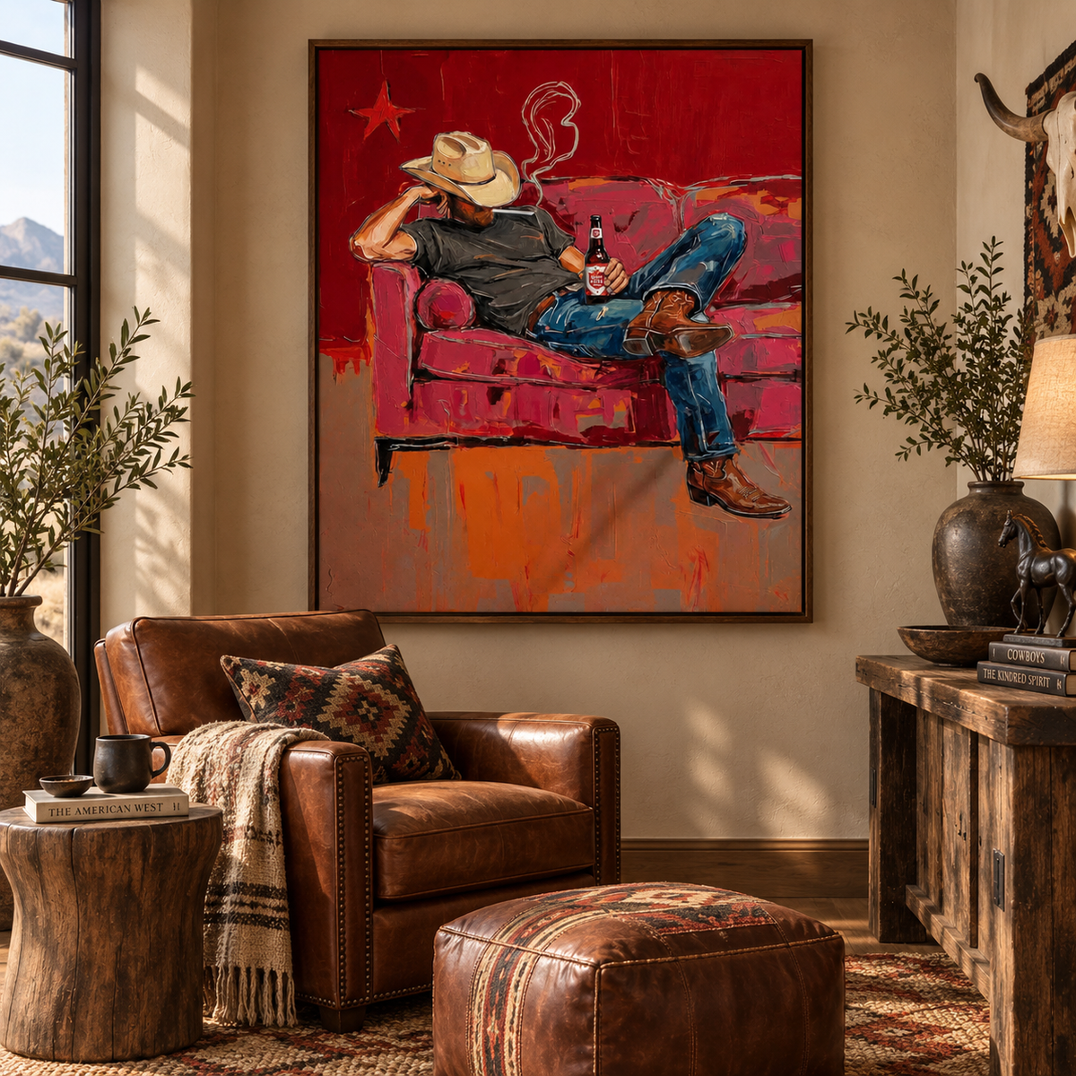 ARBYNART POP Art | Lone Beer on the Couch
