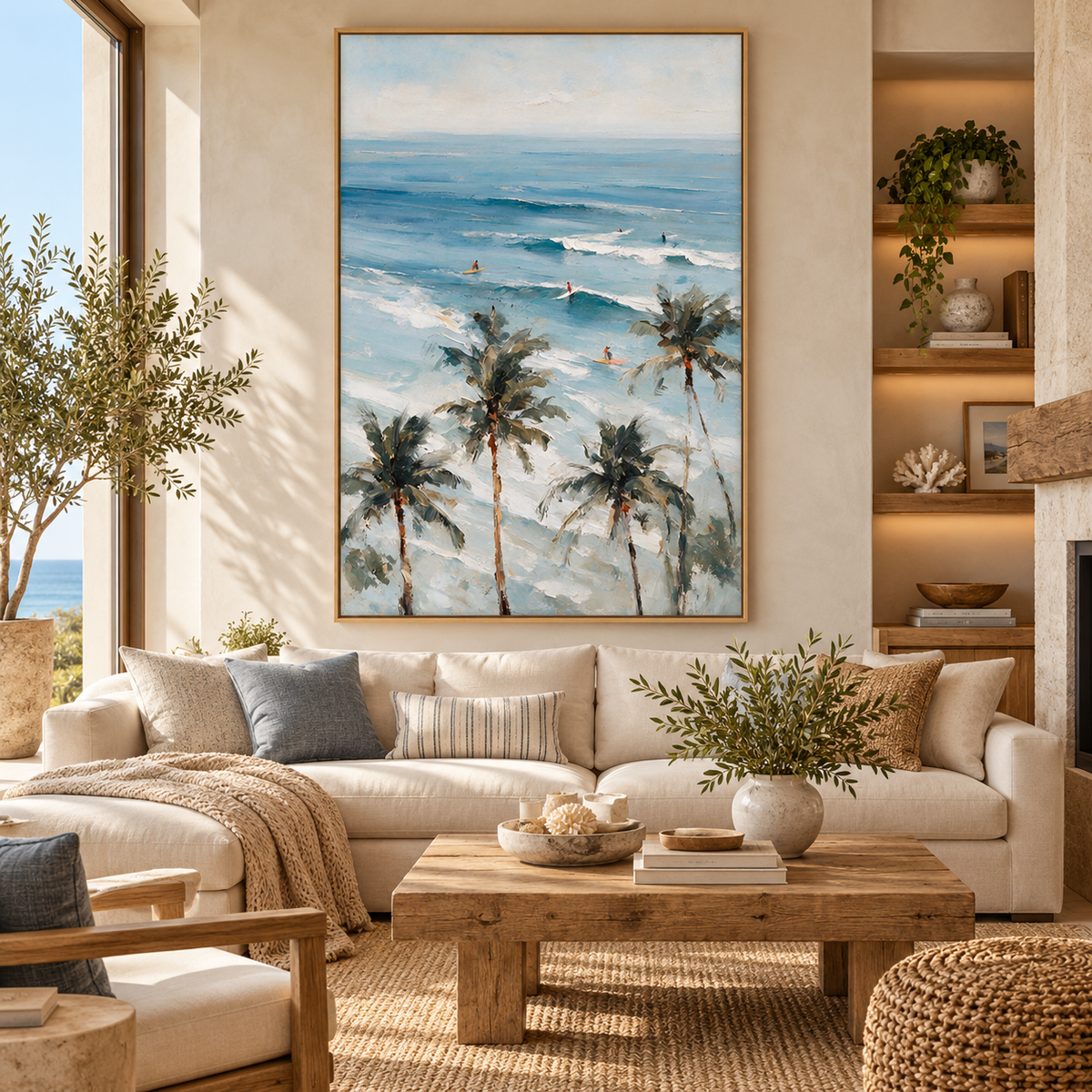 ARBYNART Impressionist Art | Looking Past Palms at the Surf