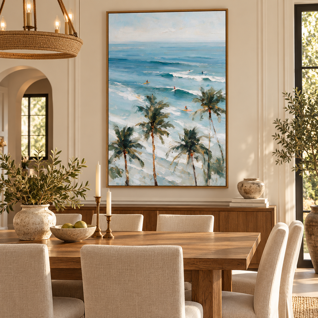 ARBYNART Impressionist Art | Looking Past Palms at the Surf