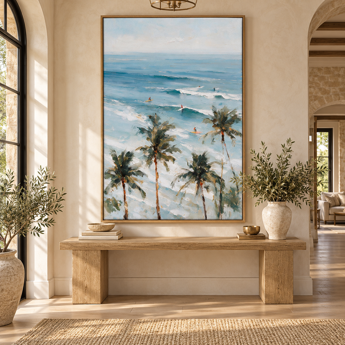 ARBYNART Impressionist Art | Looking Past Palms at the Surf
