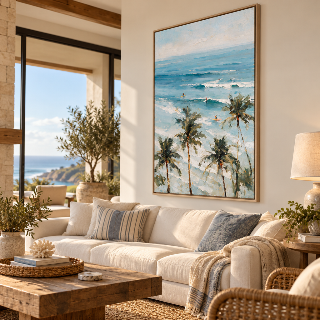 ARBYNART Impressionist Art | Looking Past Palms at the Surf