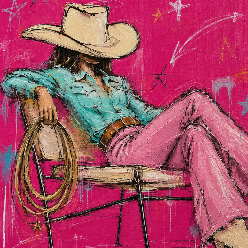ARBYNART POP Art | Magenta Cowgirl's Daydream