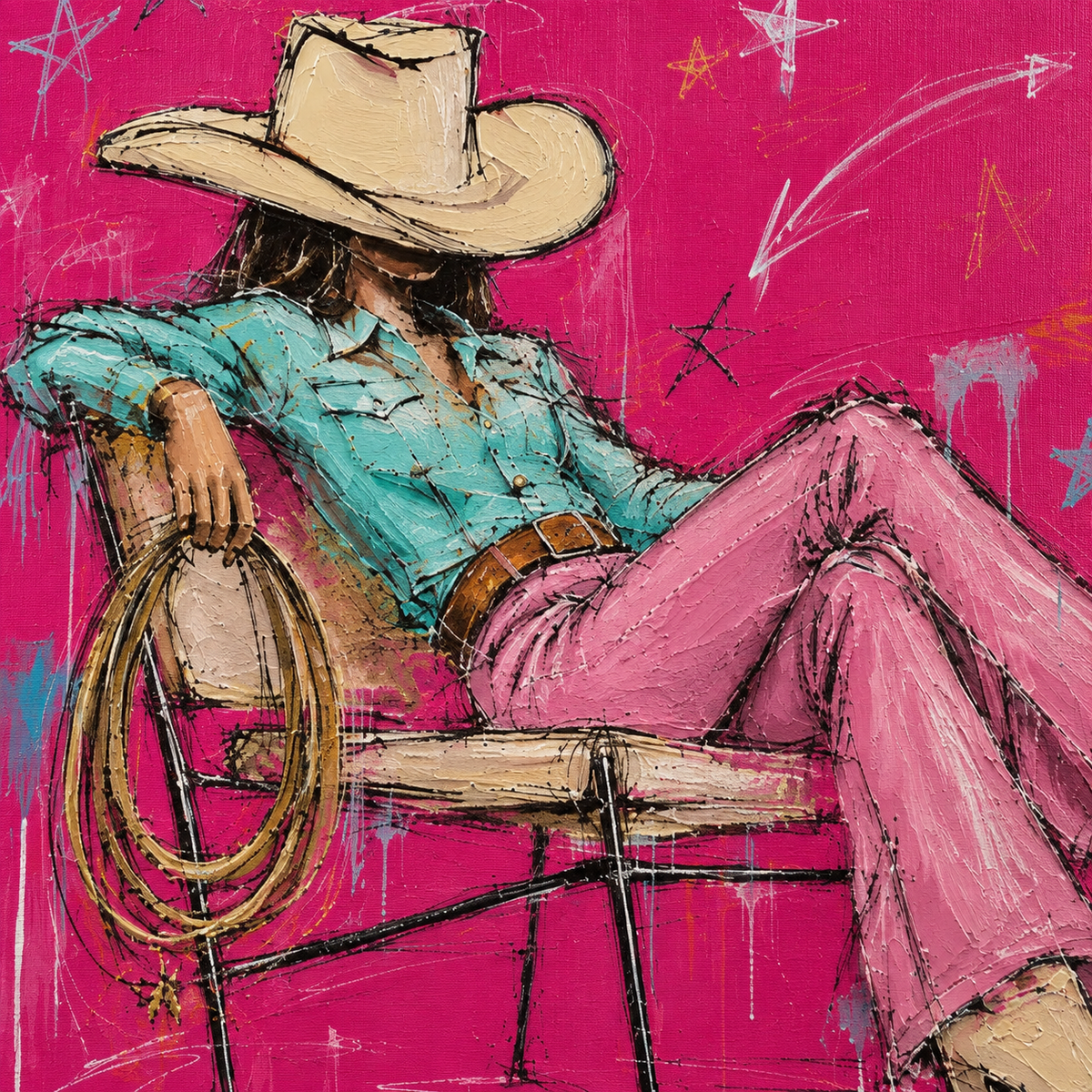 ARBYNART POP Art | Magenta Cowgirl's Daydream